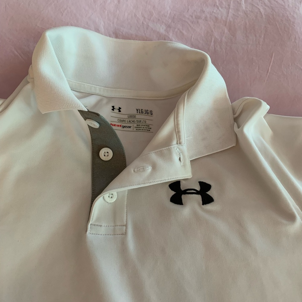 3 boys large Under Armor Polo shirts